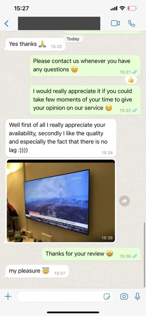 IPTV Geeks WhatsApp support example two